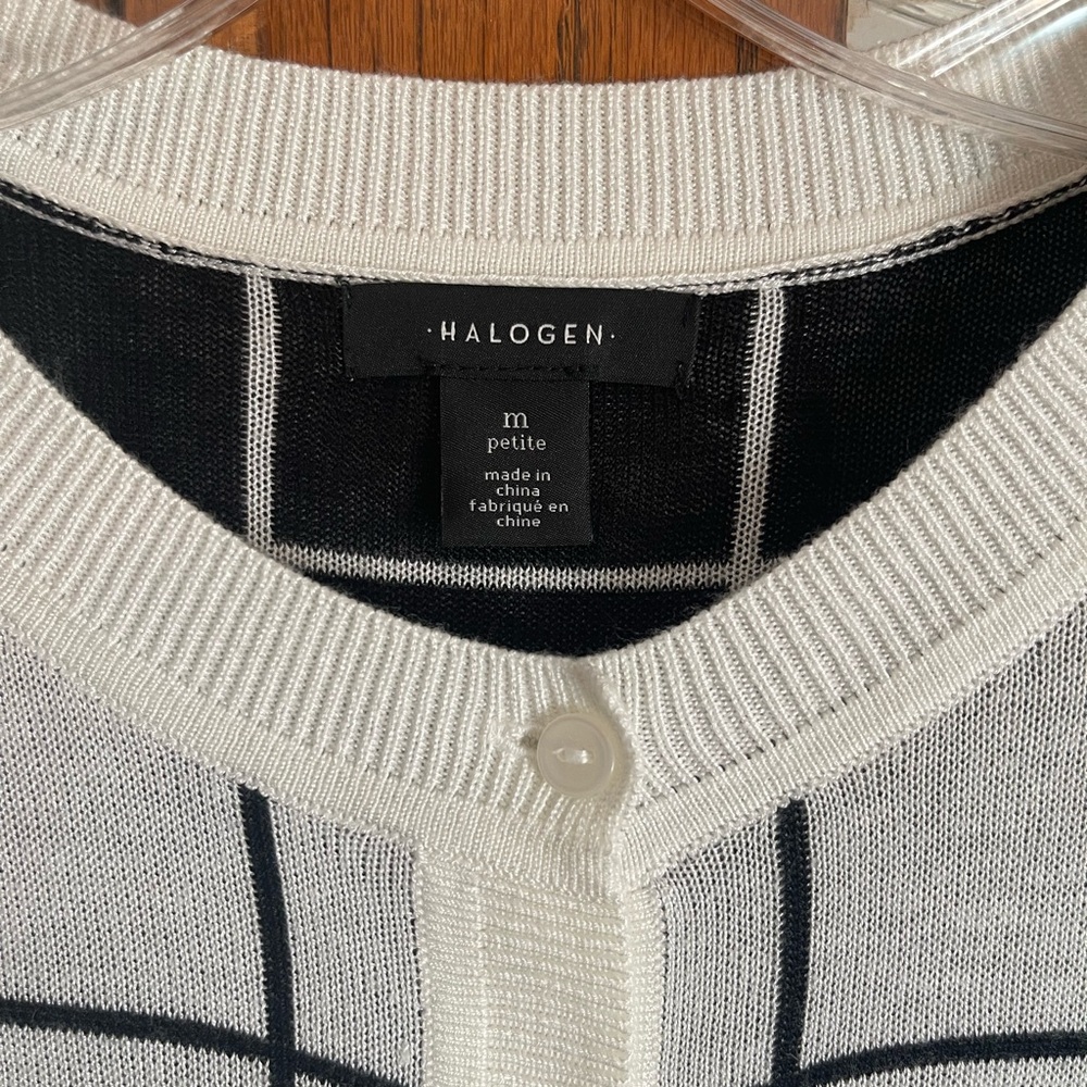 Halogen Windowpane Button-Up M Petite Cardigan - image 5